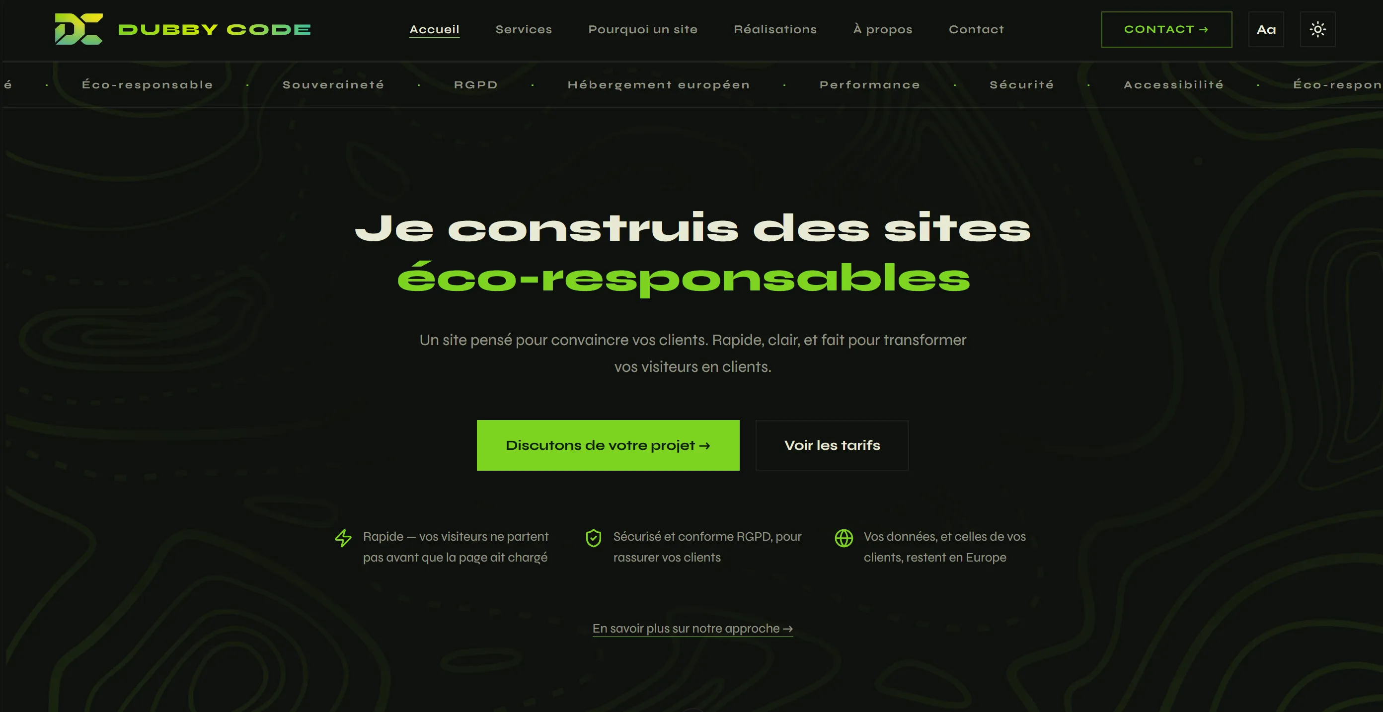 Aperçu du site Dubby Code